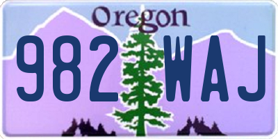 OR license plate 982WAJ