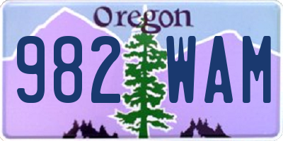 OR license plate 982WAM