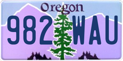 OR license plate 982WAU