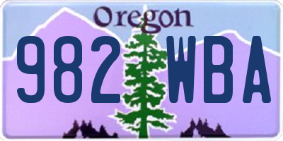 OR license plate 982WBA