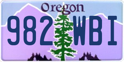 OR license plate 982WBI