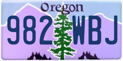 OR license plate 982WBJ