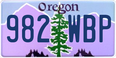 OR license plate 982WBP