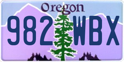 OR license plate 982WBX