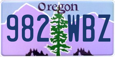 OR license plate 982WBZ