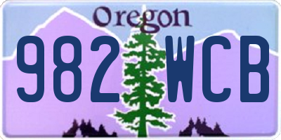 OR license plate 982WCB