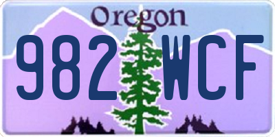 OR license plate 982WCF