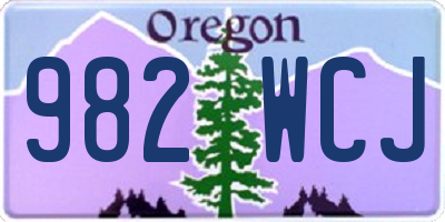OR license plate 982WCJ