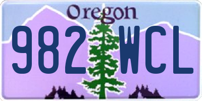 OR license plate 982WCL