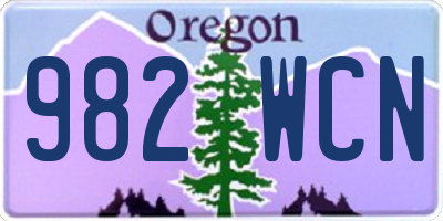 OR license plate 982WCN