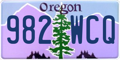 OR license plate 982WCQ