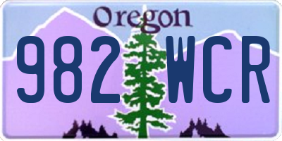 OR license plate 982WCR