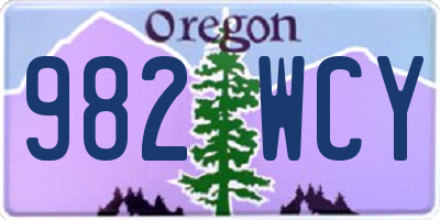 OR license plate 982WCY