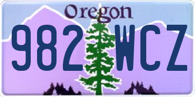 OR license plate 982WCZ