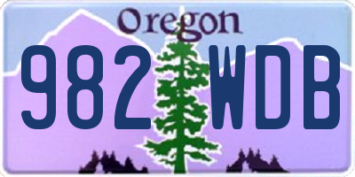 OR license plate 982WDB