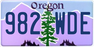 OR license plate 982WDE