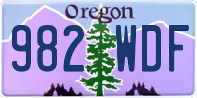 OR license plate 982WDF