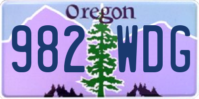 OR license plate 982WDG