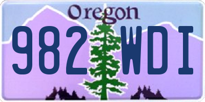 OR license plate 982WDI