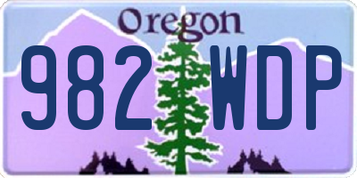 OR license plate 982WDP