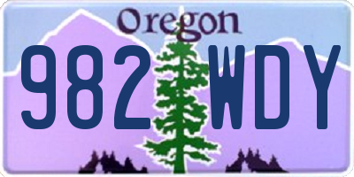 OR license plate 982WDY