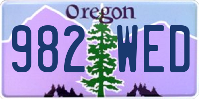 OR license plate 982WED