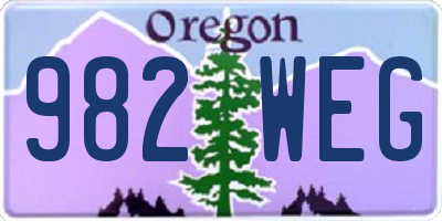 OR license plate 982WEG