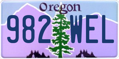 OR license plate 982WEL