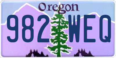 OR license plate 982WEQ