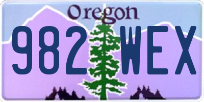OR license plate 982WEX