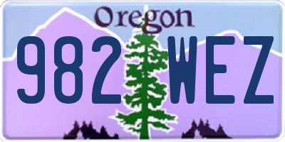 OR license plate 982WEZ
