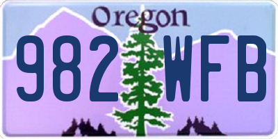 OR license plate 982WFB