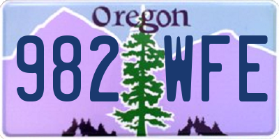 OR license plate 982WFE