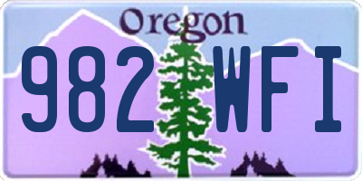 OR license plate 982WFI