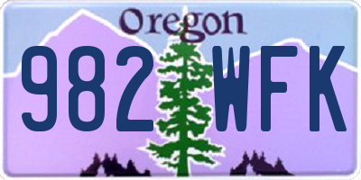 OR license plate 982WFK