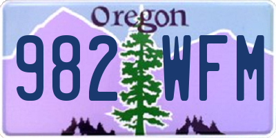 OR license plate 982WFM