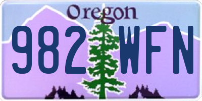 OR license plate 982WFN