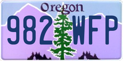 OR license plate 982WFP