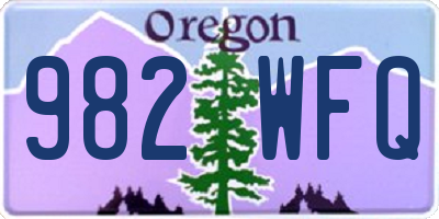 OR license plate 982WFQ