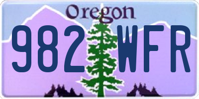 OR license plate 982WFR