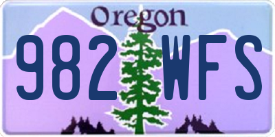 OR license plate 982WFS