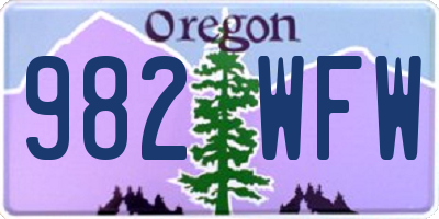 OR license plate 982WFW