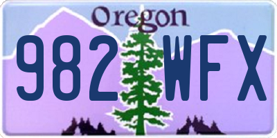 OR license plate 982WFX