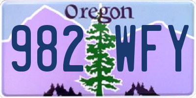 OR license plate 982WFY