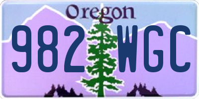 OR license plate 982WGC