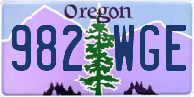 OR license plate 982WGE