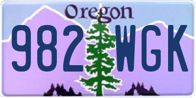OR license plate 982WGK