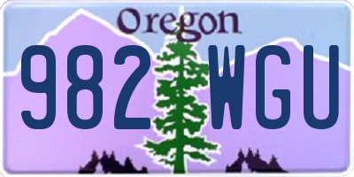 OR license plate 982WGU