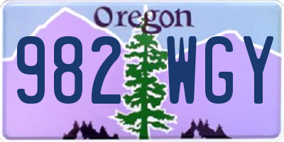 OR license plate 982WGY