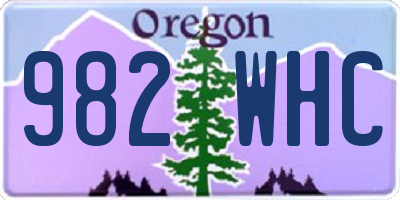 OR license plate 982WHC